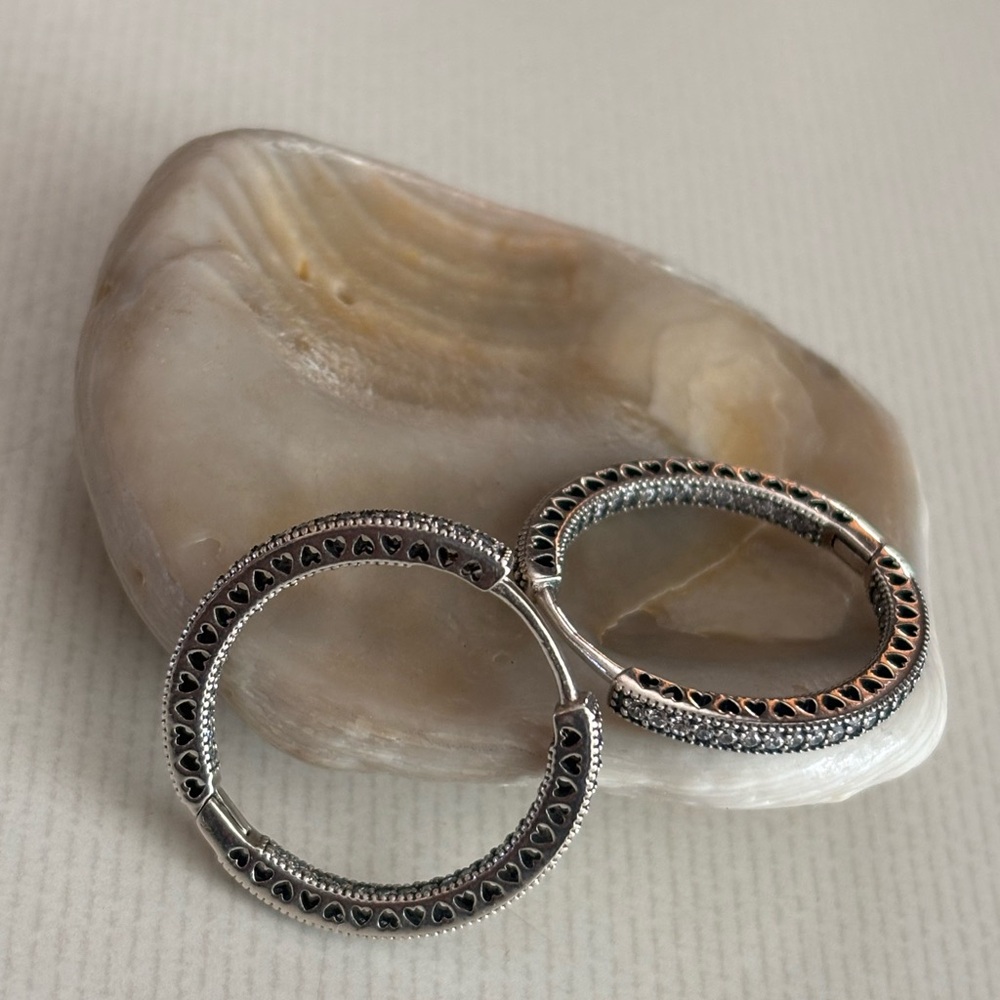 Pandora Pave Sparkling Hoop Earrings